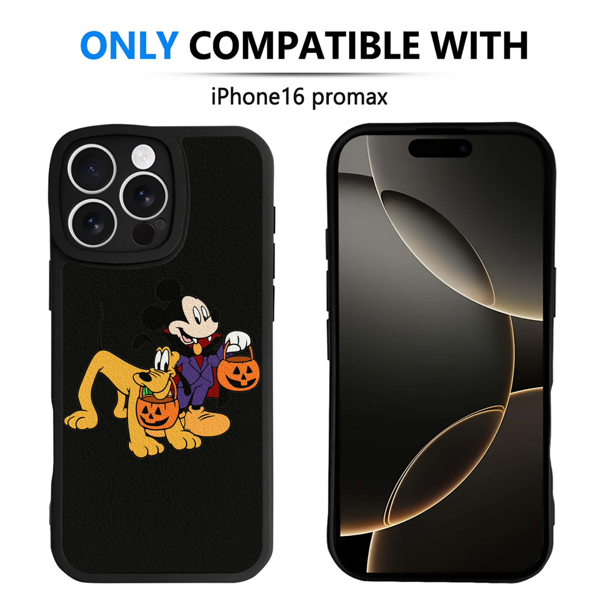 （画像用） ミッキーマウス Mickey Mouse 【iPhone 16シリーズ対応】シリコンスマホケース（レザー調） 材質：シリコン